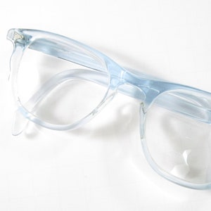Baby blue cat eye glasses vintage women&#39;s eyeglasses 1950s 1960s unique eyewear scalloped retro frames