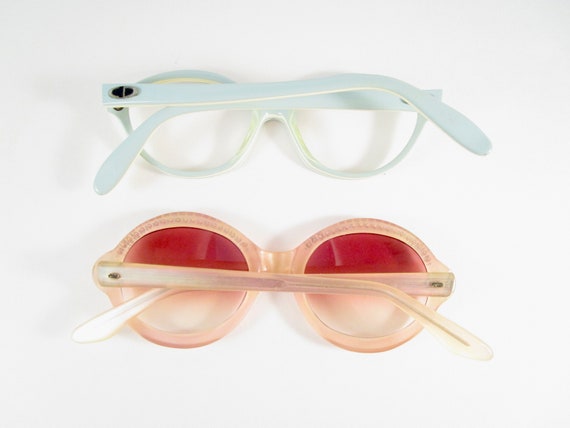 Vintage Christian Dior baby blue round eyeglasses… - image 3