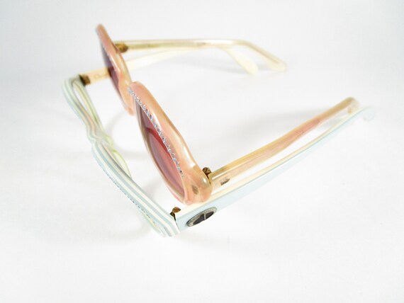 Vintage Christian Dior baby blue round eyeglasses… - image 6