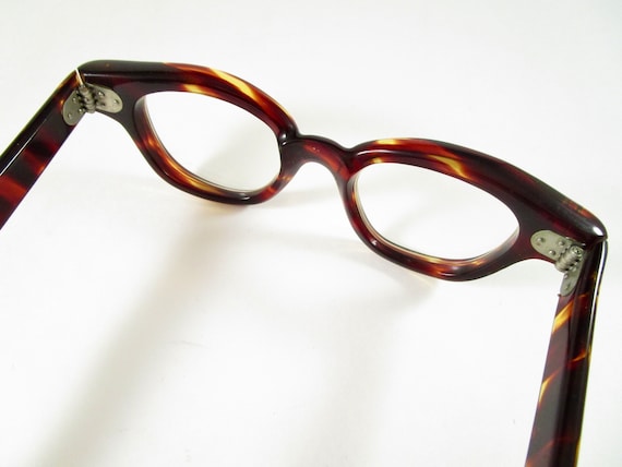 Horn rimmed FDR amber tortoise pattern large eyeg… - image 7