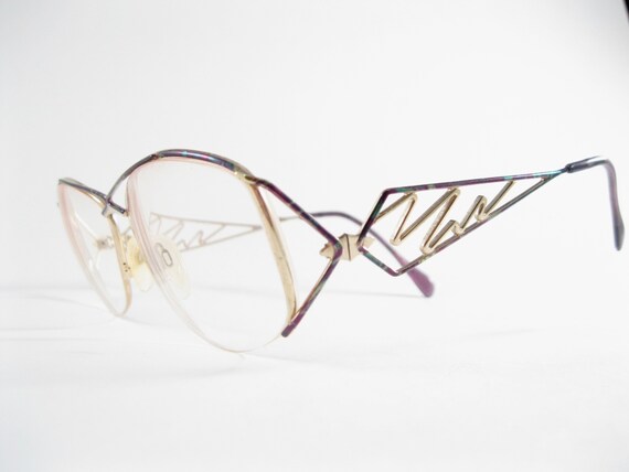 Abstract vintage eyeglasses Neostyle gold unique o
