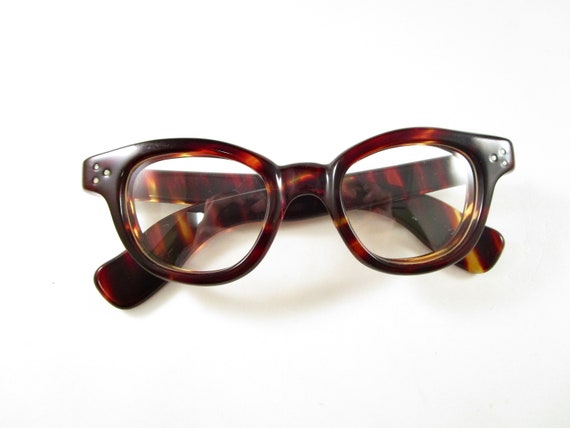 Horn rimmed FDR amber tortoise pattern large eyeg… - image 1