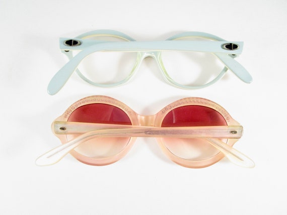 Vintage Christian Dior baby blue round eyeglasses… - image 4