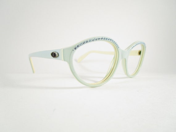 Vintage Christian Dior baby blue round eyeglasses… - image 9