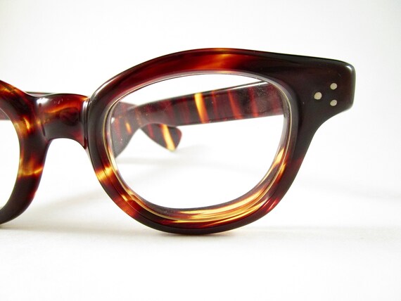 Horn rimmed FDR amber tortoise pattern large eyeg… - image 2