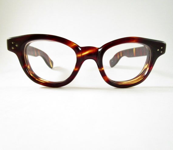 Horn rimmed FDR amber tortoise pattern large eyeg… - image 3