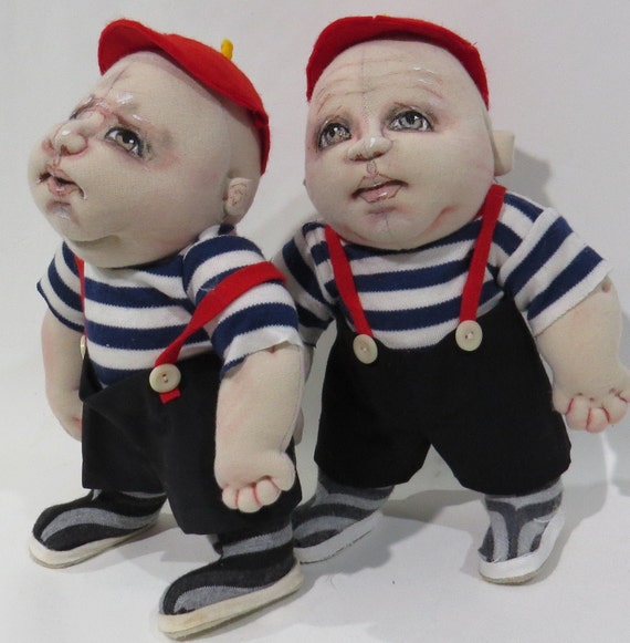 Tweedle Dum Tweedle Dee Needle Sculpted Cloth Doll Pattern Etsy
