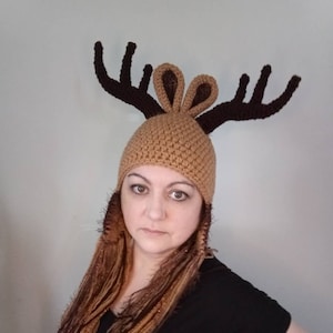 Jackalope Hat: Mythical Horned Rabbit Costume - Fits Teens/Adults