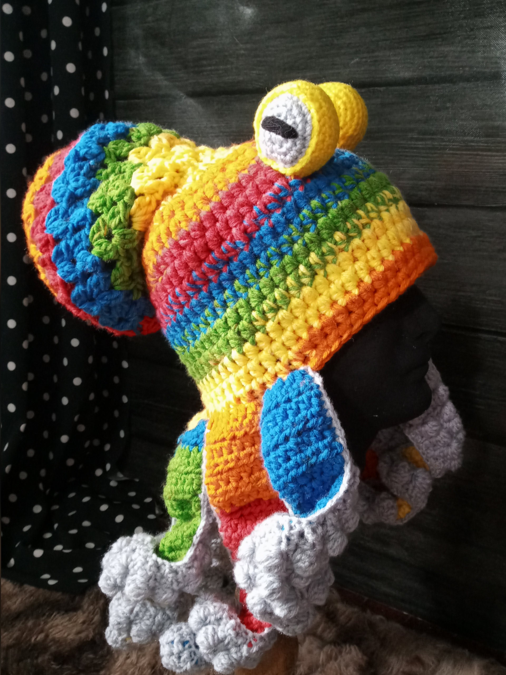 Rainbow Octopus Crochet Beanie: Adult Kraken Costume Hat - Etsy
