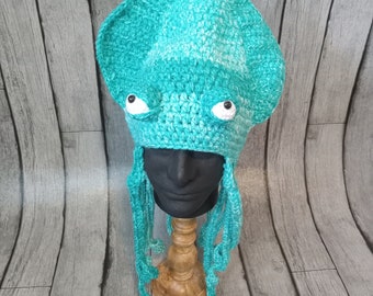 Squid Hat, Turquoise Blue Green, Kraken, Festival Gear, Ready to ship