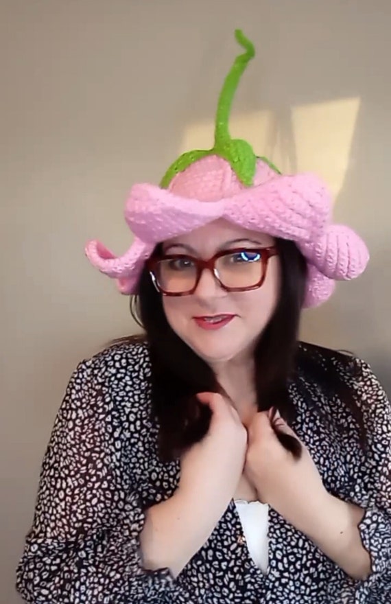 Fairy Flower Hat: Crochet Pink Rose Tulip Beanie UK
