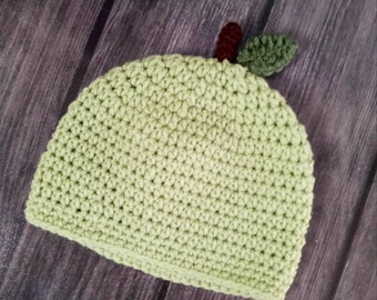 Green Apple, Baby Hat, Granny Smith, Winter Baby Beanie, Future Farmer Gift, Orchard, Baby's first, Thanksgiving Fall, Christmas Gift