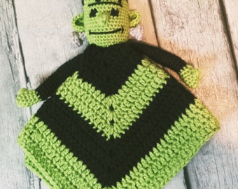 Frankenstein Lovey, Security Blanket, Frankensteins Monster, Classic Horror Movie Monster, Newborn Prop, Halloween Gift, Creepy Cute