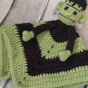 Frankenstein Security Blanket, Spooky Lovey, Frankensteins Monster, Classic Horror Movie Monster, Newborn Prop, Alt Gothic Baby, Punk Rock image 8