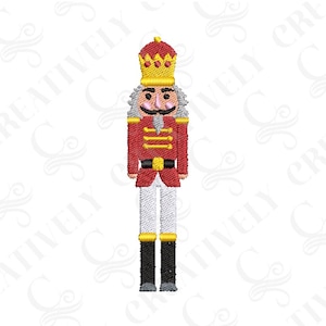 Christmas Nutcracker Embroidery Design, Christmas Embroidery File Download, 3 Sizes Holiday Decor, Nutcracker Hostess Gift