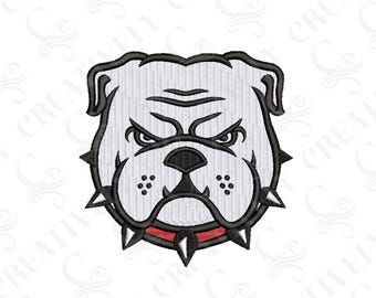 Bulldog Sports Embroidery File Download, 4 Sizes, Bulldog Sports Fan Design, Bulldog Sports Fan, Bulldog Mascot, Bulldog Sports