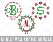 Christmas Monogram Frame Bundle, Embroidery File Download, Christmas Decor, Christmas Monogram, First Christmas Gift, 3 Frames