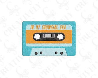 Showgirl Era Mix Tape Embroidery Design, 3 Sizes, In My Showgirl Era Mixtape, Showgirl Era Design For Shirt, Taylor Fan Embroidery Design