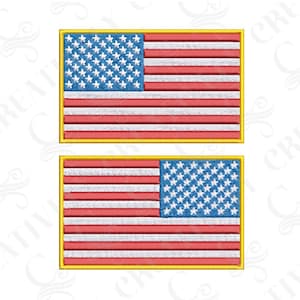 American Flag Embroidery File Download, American Flag Reversed, 4 Sizes, American Flag for Sleeve, American Flag for Shirt, Veteran Gift