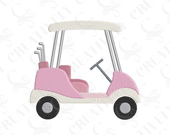 Golf Cart Embroidery Design Download, 4 Sizes, Golf Ball Embroidery, Golf Club, Pink Golf Cart Embroidery, Girl Golf Gift