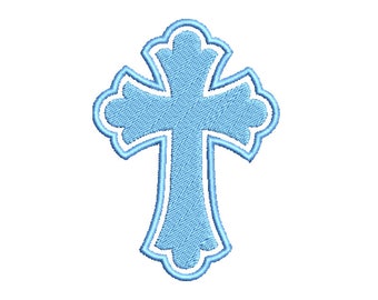 Christian Cross Embroidery File Download, 6 Sizes, Catholic Cross, Baptism Gift, Easter Embroidery, 1st Communion Gift, Christian Gift