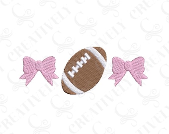 Football Bows Machine Embroidery Design Bundle, 6 Sizes, Football Embroidery File Download, Sports Coquette Football Embroidery Design