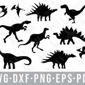 Dinosaur SVG Bundle Svg Png Pdf Dxf Eps Files, Cut Files for Cricut Silhouette, Dinosaur Clipart, Dino Cut Files