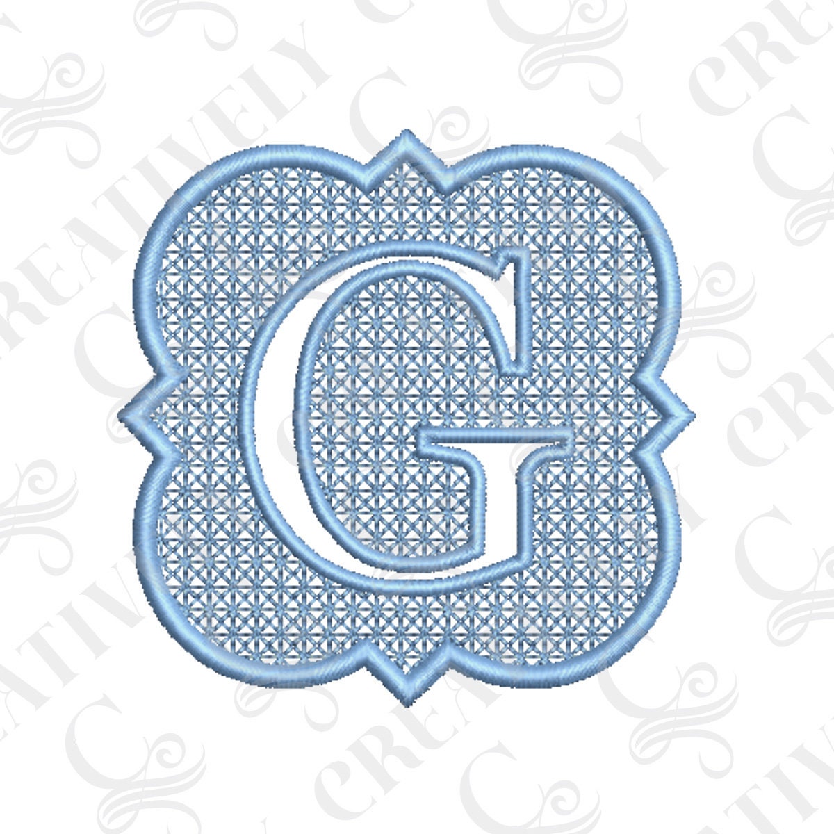 Monogram G Embossed Letter G Machine Embroidery Monogram, Monogram for Towels ...