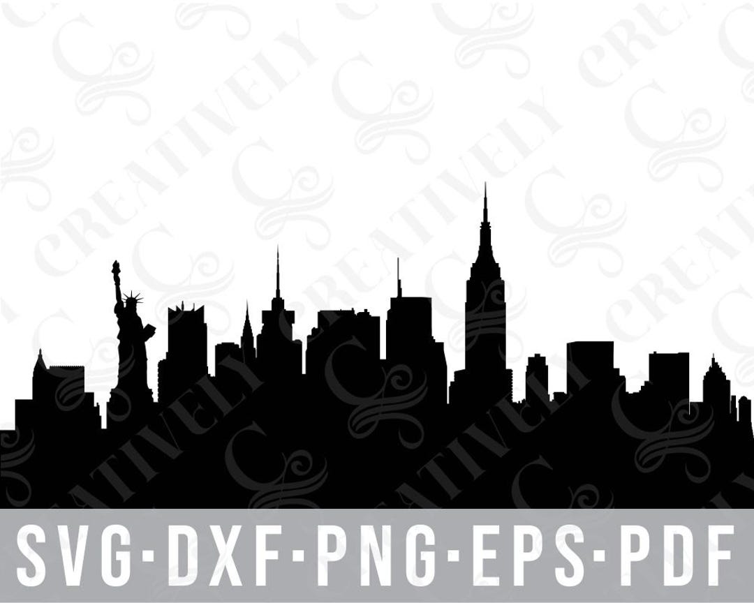 New York City Skyline SVG PNG DXF Eps Pdf Files, Cut Files for Cricut ...