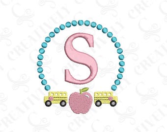 School Embroidery Monogram Frame, 4 Sizes, Back to School Embroidery, 1st Day of School Gift First Day of Kindergarten, Teacher Gift