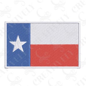 Texas Flag Machine Embroidery Design Download, 6 Sizes, American Texas Flag for Sleeve, for Shirt, Texan Gift, Texas Gift