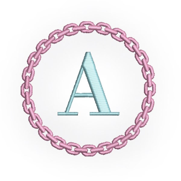 Chain Monogram Frame, Embroidery File Download, Southern Style Monogram, Baby Monogram, Nursery Decor, Teen Monogram