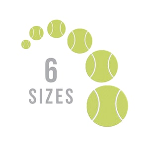 Tennis Ball Embroidery Design, Tennis Design Embroidery File Download, 6 Sizes, Tennis Player Gift, Tennis Coach Gift, Tennis Gift