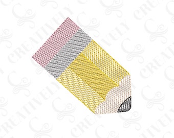 Pencil Back to School Embroidery Design, Pencil Sketch Embroidery File Download, 4 Sizes, Back to School Embroidery, Fall Embroidery