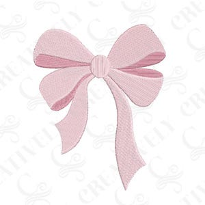 Bow Coquette Ribbon Embroidery Machine Embroidery Design Bundle, 6 Sizes, Cute Baby Girly Satin Bow Nursery