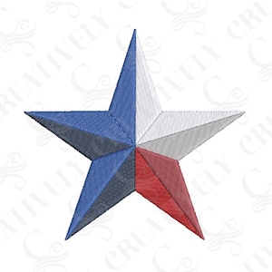 American Texas Flag Star Machine Embroidery Design Download, 6 Sizes, American Texas Star for Sleeve, for Shirt, Texan Gift, Texas Gift