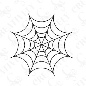 Può includere: Un'illustrazione in bianco e nero di una ragnatela. La ragnatela è disegnata in uno stile semplice e classico.