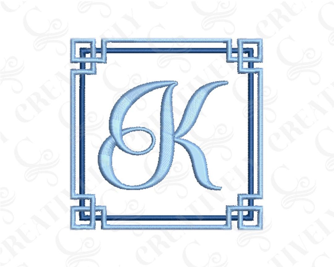 Chinoiserie Monogram Frame Machine Embroidery Design, 3 Sizes ...