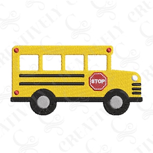 School Bus Back to School Embroidery Design, School Bus Embroidery File Download, 4 Sizes, Back to School Gift, Teacher Gift
