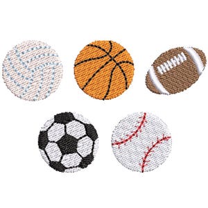 Sports Balls Mini Embroidery Design Bundle Embroidery File Download