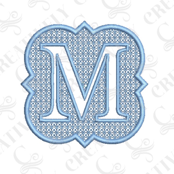 Embossed Letter M Machine Embroidery Monogram, Monogram for Towels, Monogram for Blanket, Southern Style Monogram, Hostess Gift, Baby Gift