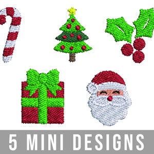 Christmas Mini Embroidery Design Bundle, Embroidery File Download, Christmas Mini Designs