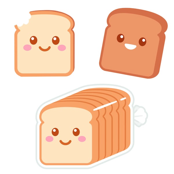 Toast Bundle PNG Fichiers DXF, Fichiers PNG pour sublimation, Pour chemises, Pour impression, Nourriture mignonne, Toast mignon