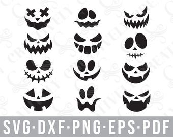 Halloween Jack O Lantern Faces SVG Bundle SVG Cut Files for Cricut Silhouette Halloween Bundle
