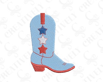 4th of July Cowboy Boot Embroidery File Download, 4 Sizes, Patriotic Cowboy Boot, Western Design, Gift for Cowboy Cowgirl