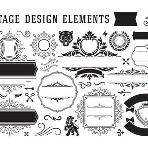 Vintage Design Cut Files Bundle SVF PNG DXF Eps Pdf Files, Vintage Cut Files for Cricut Silhouette, Vintage Gift, Vintage Labels