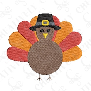 Thanksgiving Turkey Machine Embroidery Design, Thanksgiving Embroidery File Download, 4 Sizes, Fall Embroidery