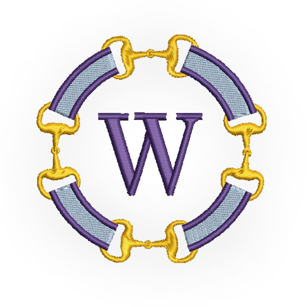 Equestrian Monogram Frame, Embroidery File Download, Equestrian Decor