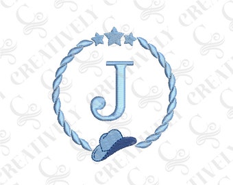 Western Cowboy Cowgirl Monogram Frame Embroidery Design, Western Monogram Frame Design, 4 Sizes, Cowboy Cowgirl Gift