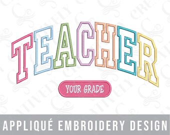Lehrer Applikation Sweatshirt Tshirt Grundschule Maschinenstickerei Design Bundle, Lehrer Applikation Shirt, Lehrer Geschenk, Schule Design